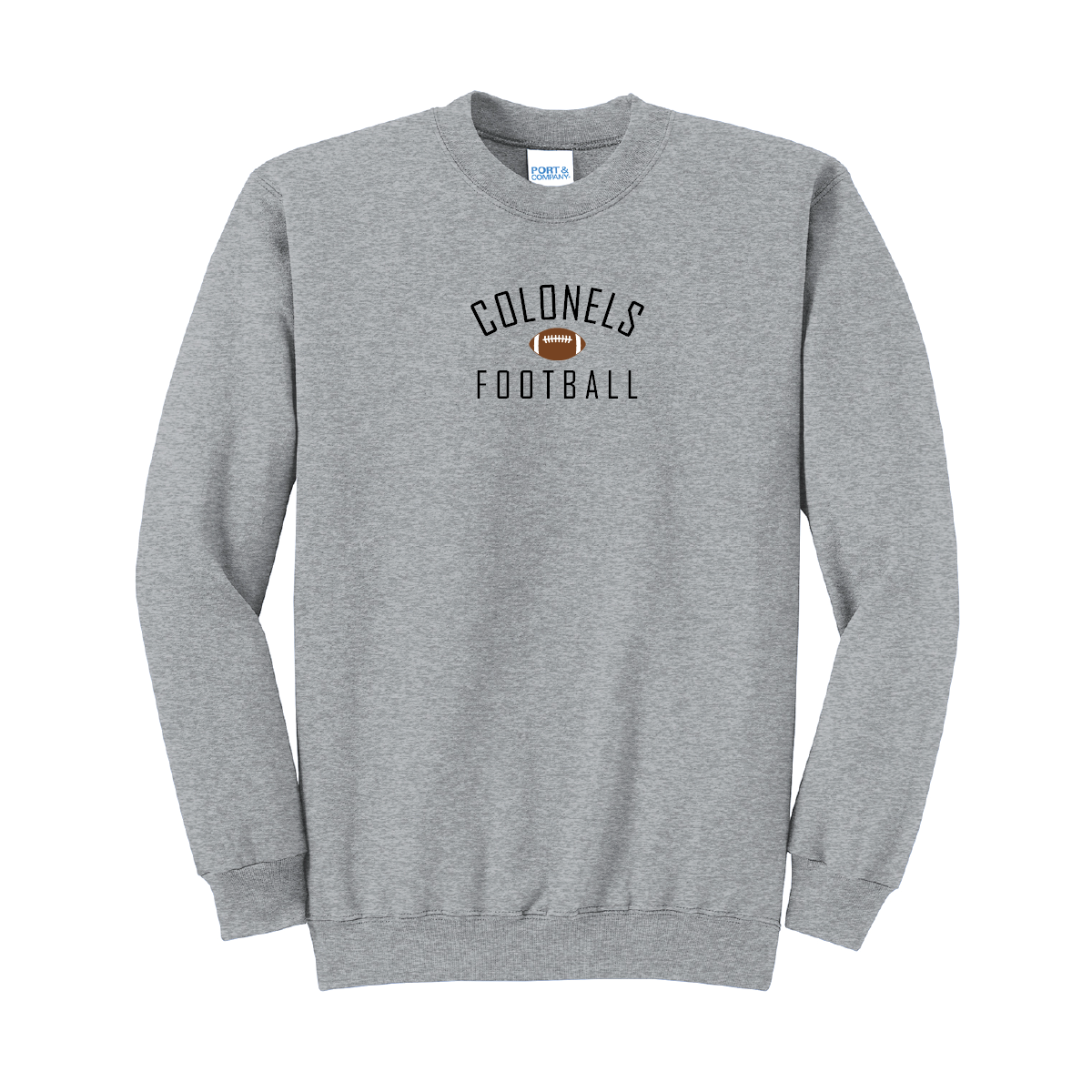 Embroidered Centre Football Crewneck