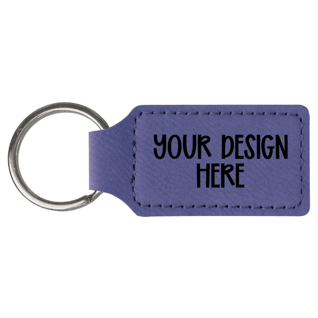 Engraved Leather Keychain