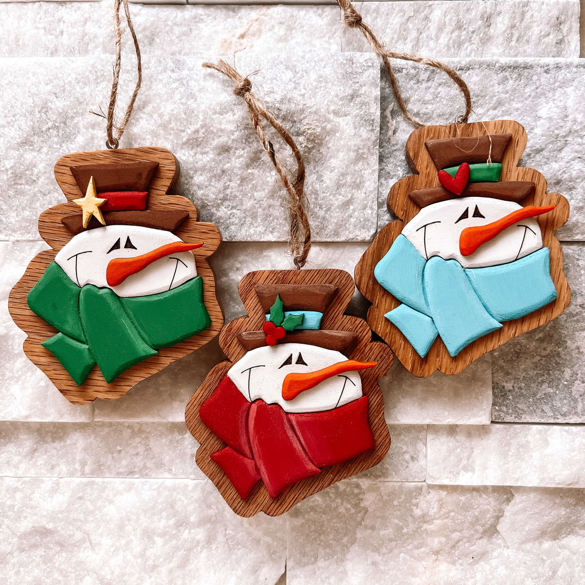 Hand Painted Snowman Ornaments